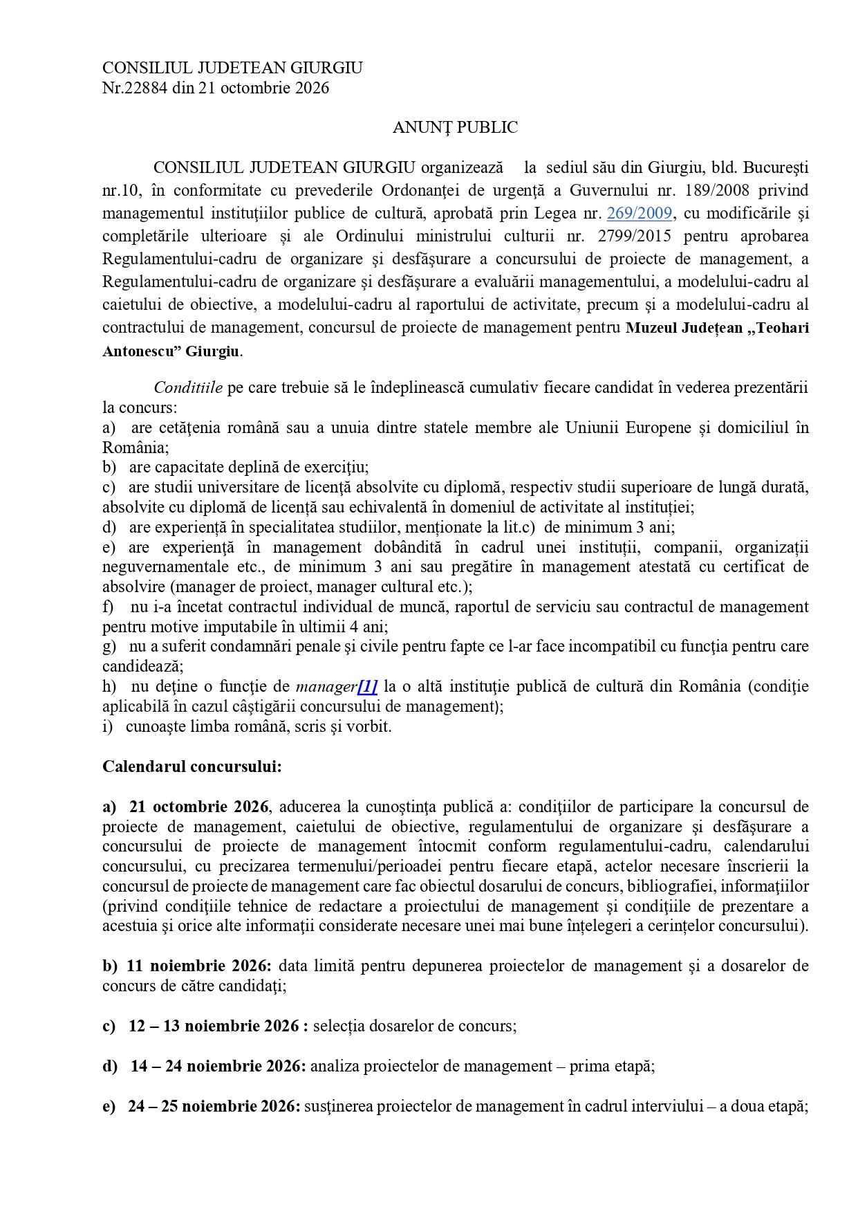 Concurs de proiecte de management